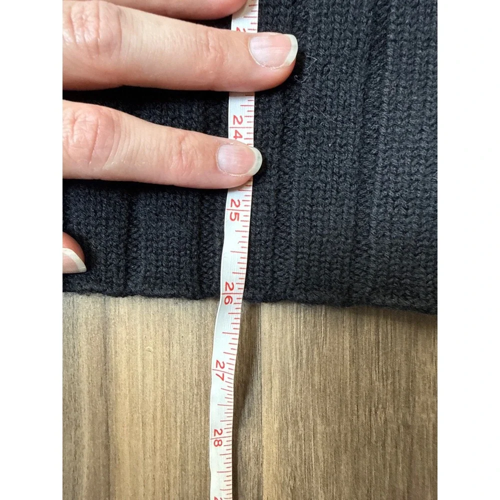 Banana Republic Turtleneck Sweater Mens Large Black 100% Merino Wool Ribbed Knit